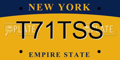 T71TSS New York License Plate