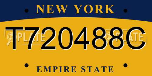 T720488C New York License Plate