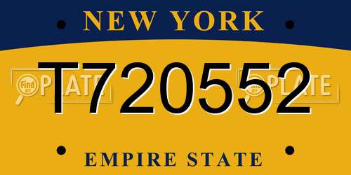 T720552 New York License Plate