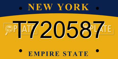 T720587 New York License Plate