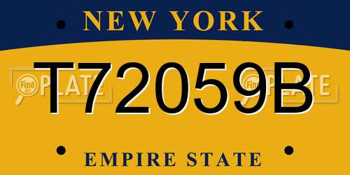 T72059B New York License Plate