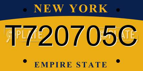 T720705C New York License Plate