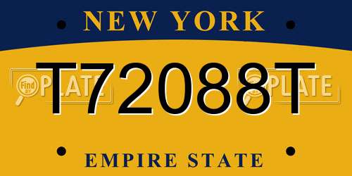 T72088T New York License Plate