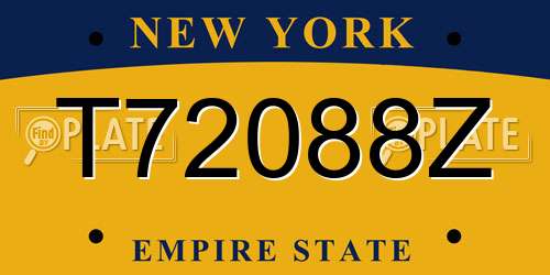 T72088Z New York License Plate