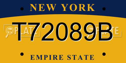 T72089B New York License Plate