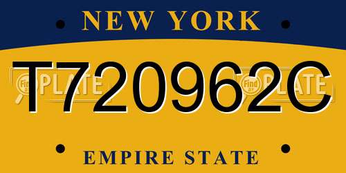 T720962C New York License Plate