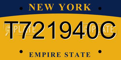 T721940C New York License Plate