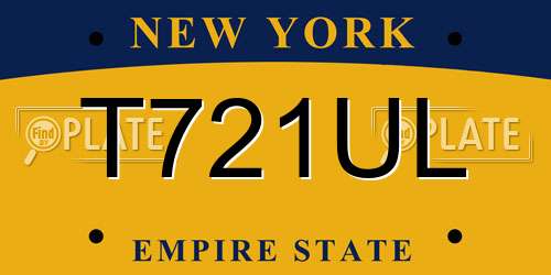T721UL New York License Plate
