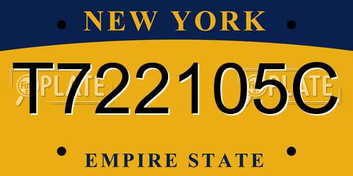 T722105C New York License Plate