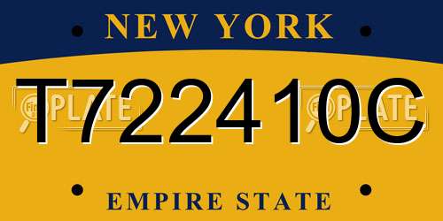T722410C New York License Plate