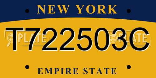 T722503C New York License Plate