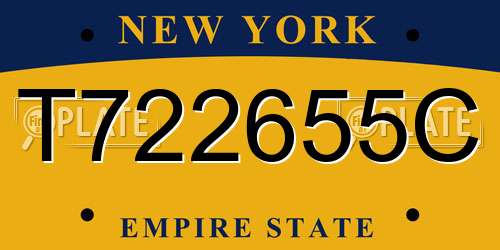 T722655C New York License Plate