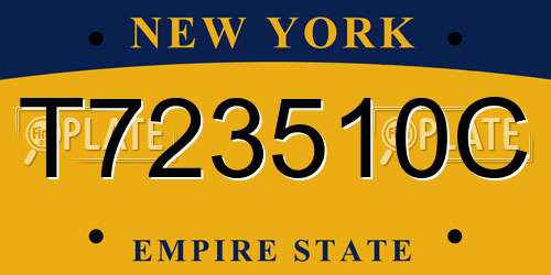 T723510C New York License Plate