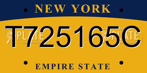 T725165C New York License Plate