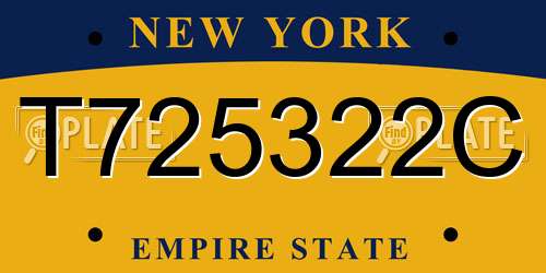 T725322C New York License Plate