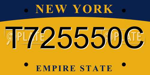 T725550C New York License Plate