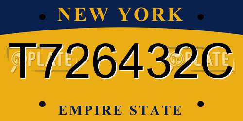 T726432C New York License Plate