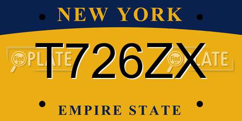 T726ZX New York License Plate