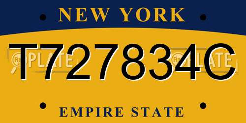 T727834C New York License Plate
