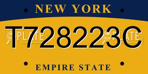 T728223C New York License Plate