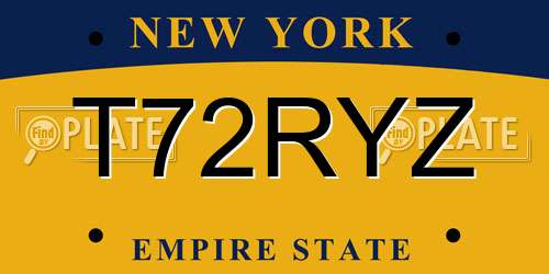 T72RYZ New York License Plate