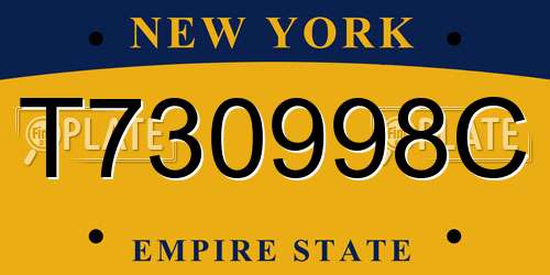 T730998C New York License Plate