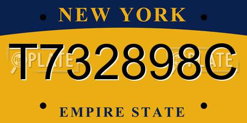 T732898C New York License Plate