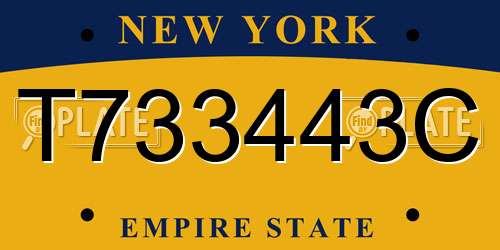 T733443C New York License Plate