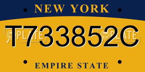 T733852C New York License Plate