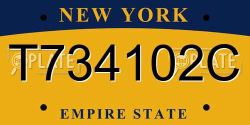 T734102C New York License Plate