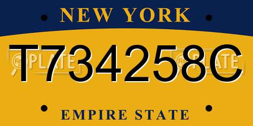 T734258C New York License Plate