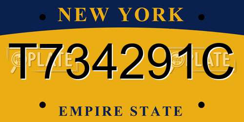 T734291C New York License Plate