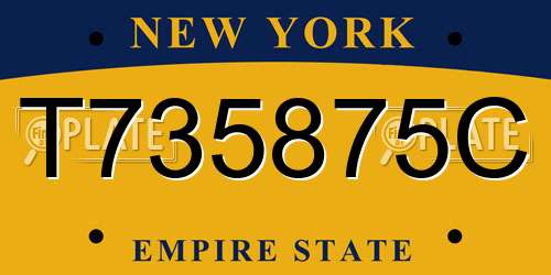 T735875C New York License Plate
