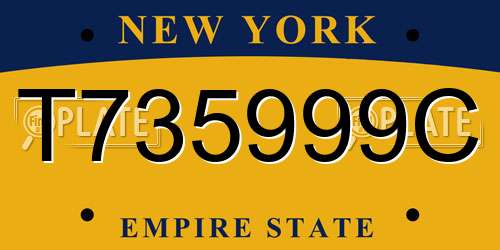 T735999C New York License Plate