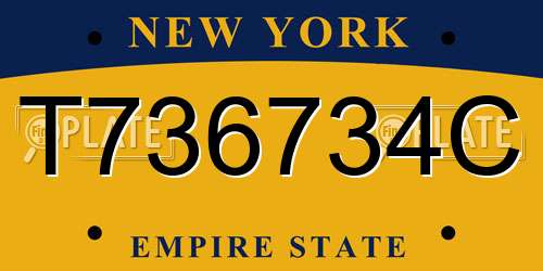 T736734C New York License Plate
