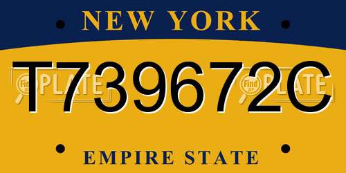 T739672C New York License Plate