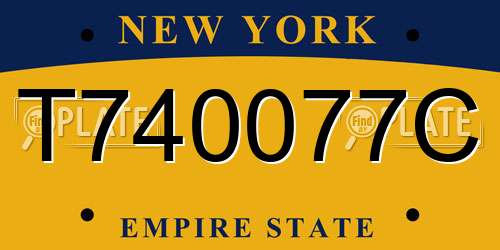 T740077C New York License Plate