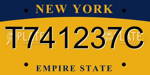 T741237C New York License Plate
