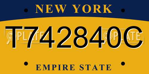 T742840C New York License Plate