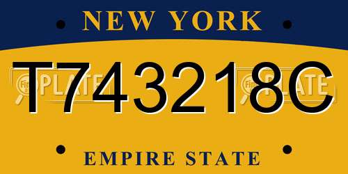 T743218C New York License Plate