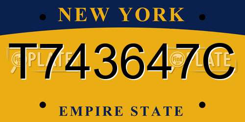 T743647C New York License Plate