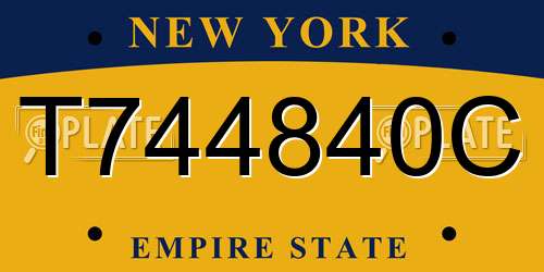 T744840C New York License Plate
