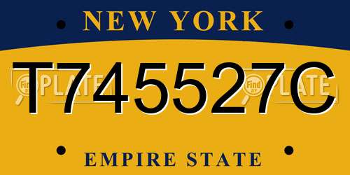 T745527C New York License Plate