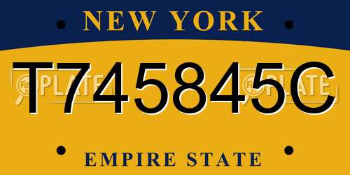 T745845C New York License Plate