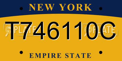 T746110C New York License Plate