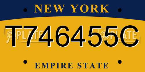 T746455C New York License Plate
