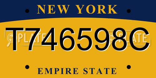T746598C New York License Plate