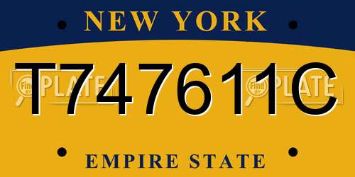 T747611C New York License Plate