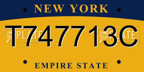 T747713C New York License Plate