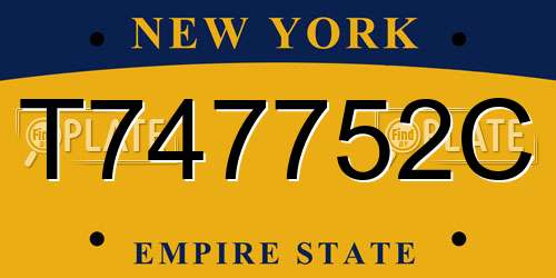 T747752C New York License Plate